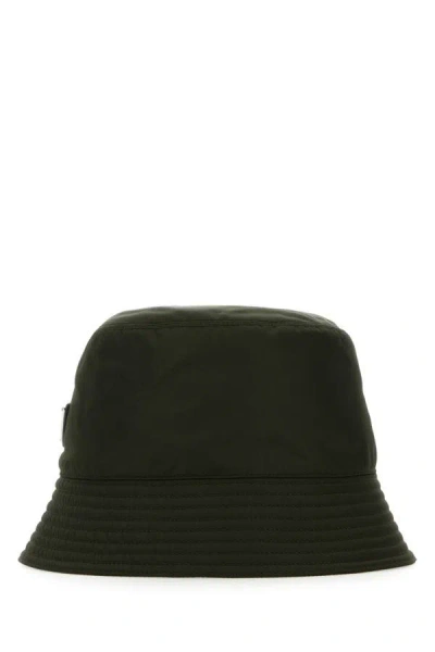 Prada Men's Re-nylon Bucket Hat In Green