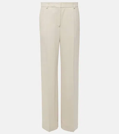 Totême Beige Straight-leg Trousers In 127 Pebble