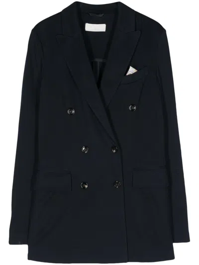 Circolo 1901 Double-breasted Pique Jacket In Blue