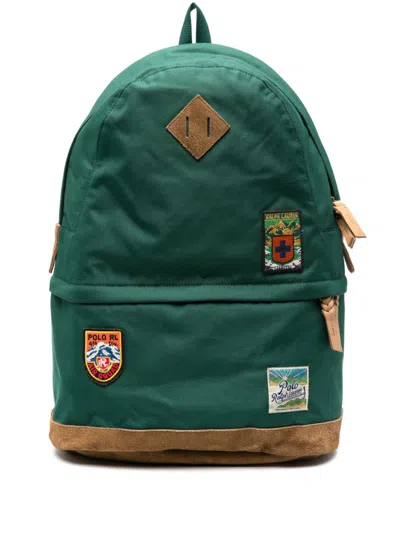 Polo Ralph Lauren Ranger Logo-patch Backpack In Green