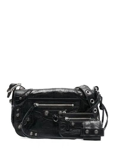 Balenciaga Le Cagole Leather Crossbody Bag In Black
