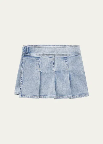 Dl1961 Kids' Pleated Denim Skort In Fountain