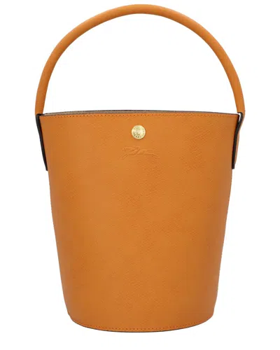Longchamp Epure Small Leather Bucket Bag In Orange