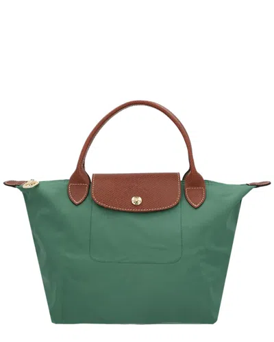 Longchamp Le Pliage Original Small Canvas & Leather Bag In Green