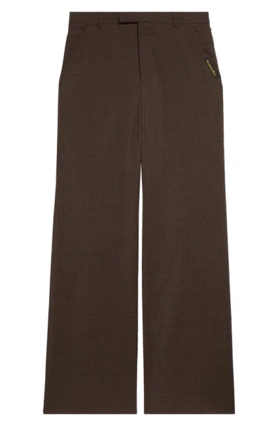 Martine Rose Houndstooth Wide-leg Trousers In Brown
