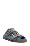 Schutz Enola Sporty Frayed Sandals In Azul/summer Jeans, Women's At Urban Outfitters