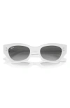Ray Ban Zena Bio-based Sunglasses White Snow Frame Grey Lenses 52-22 In White/gray Gradient