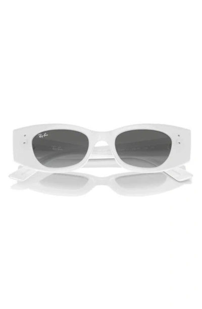Ray Ban Kat Bio-based Sunglasses White Frame Grey Lenses 49-20