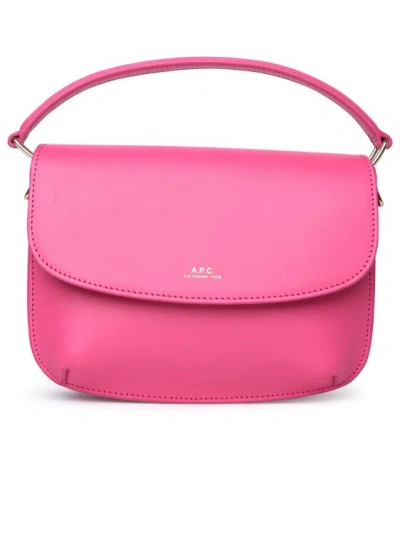 Apc Sarah' Mini Fuchsia Leather Bag In Pink