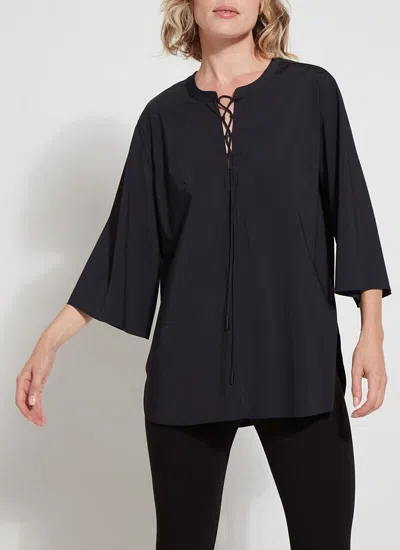 Lyssé Sharon Lace Up Top In Black