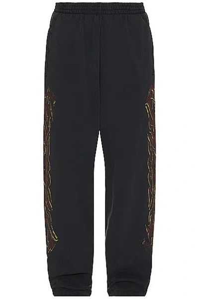 Balenciaga Baggy Sweatpant In Faded Black & Red