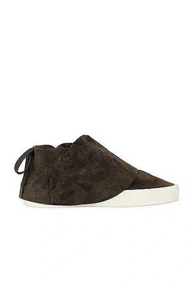 Fear Of God Moc Low Layered Distressed Suede Sneakers In Black