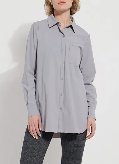 Lyssé Schiffer Button Down- Shadow Gray In Multi