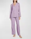 Eberjey Gisele Long Pajama Set In Wedgewood Blue/ Ivory