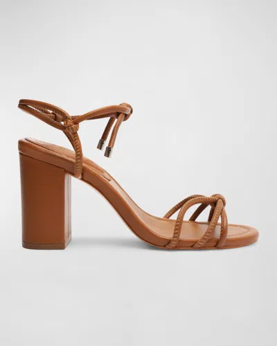 Schutz Kate Knotted Ankle-tie Sandals In Miele