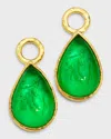 Elizabeth Locke 19k Gold Venetian Crystal Pear Earring Charms In Green