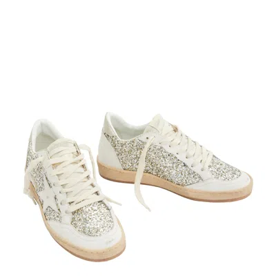 Golden Goose Ballstar Glitter Leather Low-top Sneakers In White