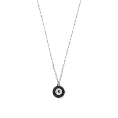 Darkai Eight Ball Pendant Necklace In Silver