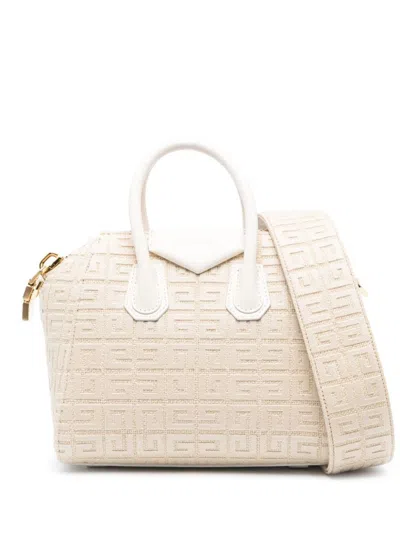Givenchy Antigona Mini Bag In Ivory 4g Jute In White