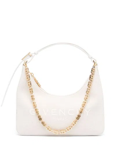 Givenchy Moon Cut Out Small Leather Shoulder Bag In Beige