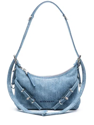 Givenchy Voyou Mini Denim Shoulder Bag In Blue
