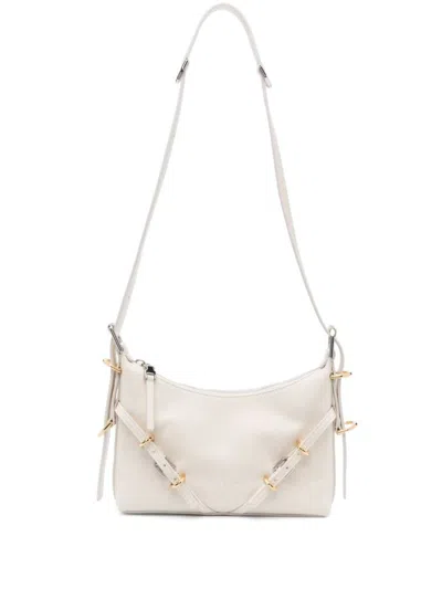 Givenchy Voyou Mini Leather Shoulder Bag In White