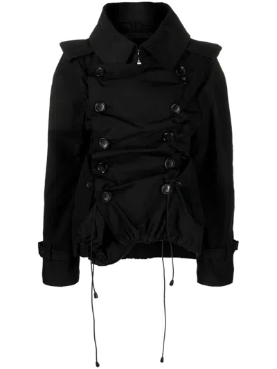 Junya Watanabe Ruffled Short Coat In Black