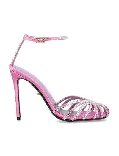 Alevì 115mm Embellished Caged Sandals In Pink