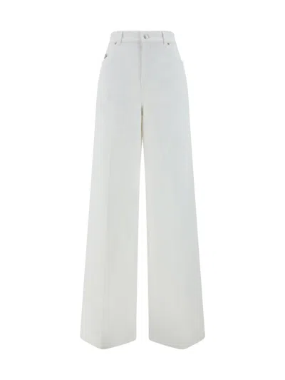 Alexander Mcqueen Wide Leg Jeans In Optic White