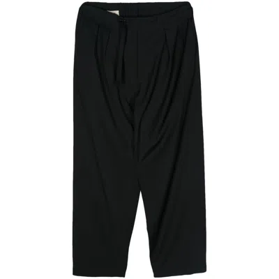 Seven Gauge Tropical Pleat-detail Trousers In Black