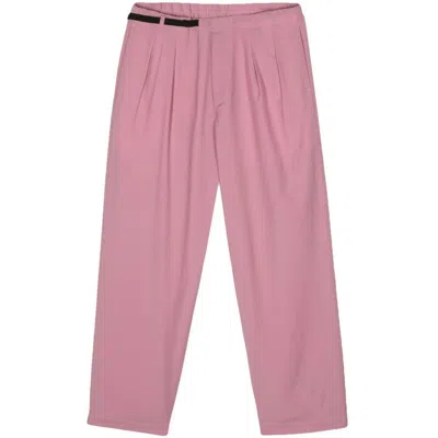 Seven Gauge Tropical Pleat-detail Trousers In Pink