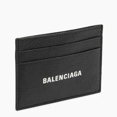 Balenciaga Card Holder With Logo Print In Black