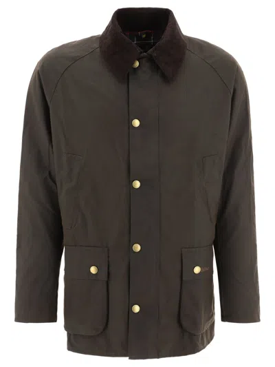 Barbour "ashby" Waxed Jacket In Green