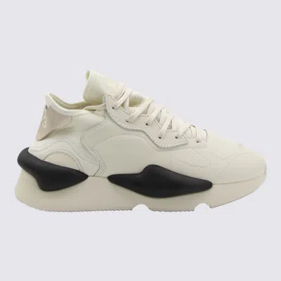 Y-3 Adidas White Leather Kaiwa Sneakers In Cream White/off White/black