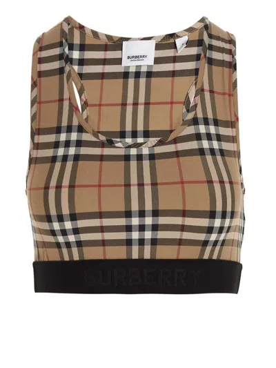 Burberry Check Sporty Top In Beige