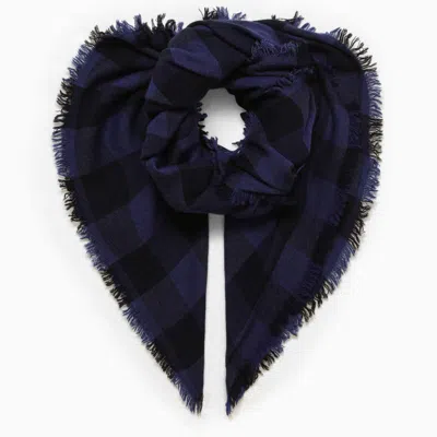 Destin Navy/black Check Scarf In Multicolor