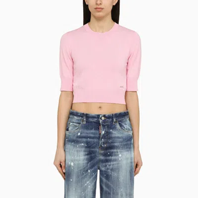 Dsquared2 Cropped Jersey In Pink