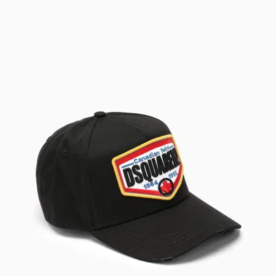 Dsquared2 Visor Hat With Logo Patch In Black