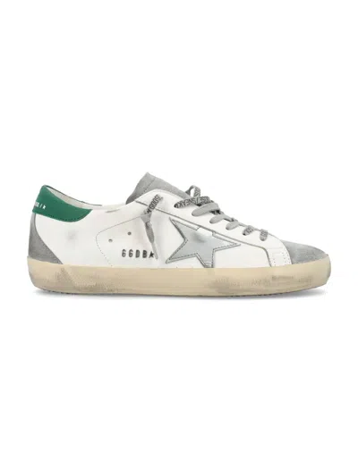 Golden Goose Super-star Classic Sneakers In White Silver Green