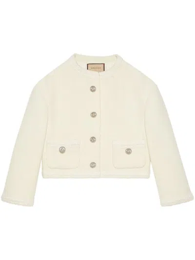 Gucci Tweed Jacket In White