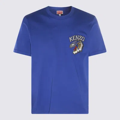 Kenzo Blue Cotton T-shirt In Deep Sea Blue