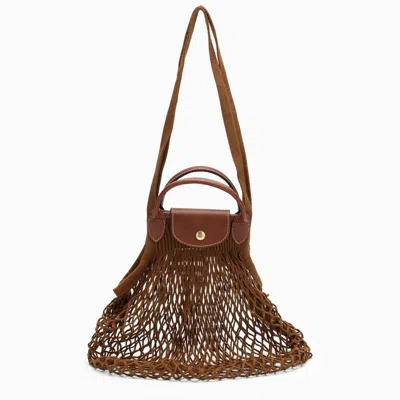 Longchamp Tobacc La Pliage Filet Small In Brown