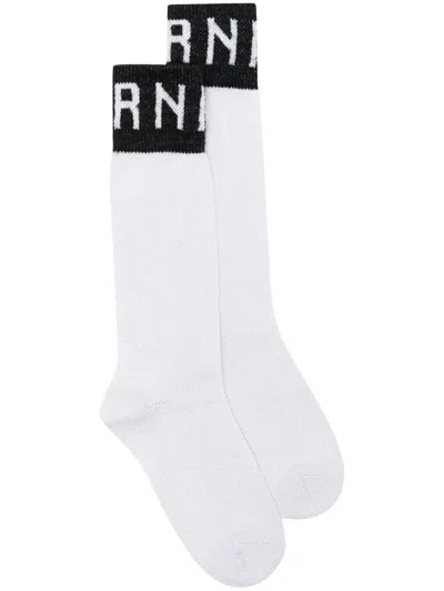 Marni Lurex Ribbed-knit Socks In Everest