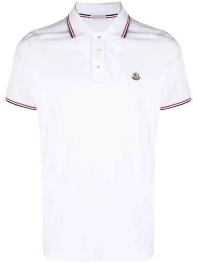 Moncler Logo-patch Short-sleeve Polo Shirt In White