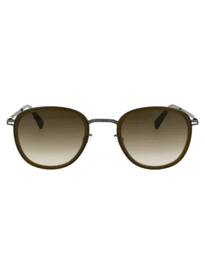 Mykita Sunglasses In 720 A67-graphite/peridot Raw Brown Gradient