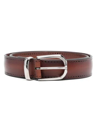 Orciani Blade Belt In Burnt Colour In Brown