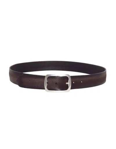 Orciani Hunting Double Reversible Belt In Marrone