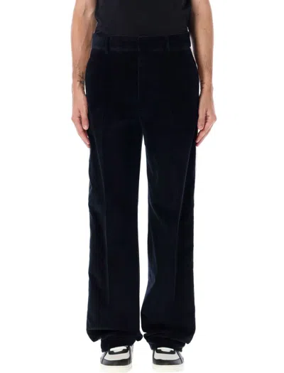 Palm Angels Corduroy Tape Pants In Navy