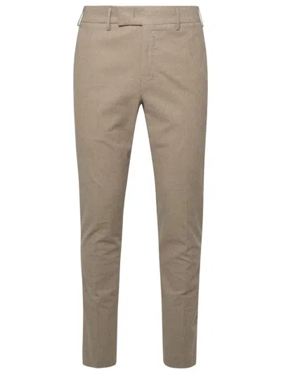 Pt01 Beige Cotton Blend Trousers