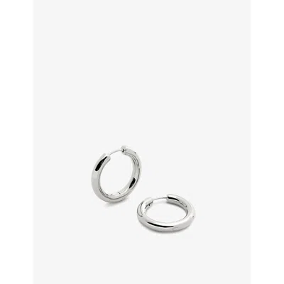 Monica Vinader Womens Sterling Silver Essential Click Medium Sterling-silver Hoop Earrings